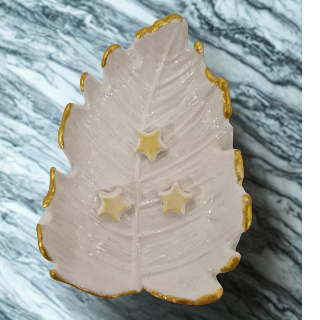 Jabonera de cerámica "Hoja Nido"