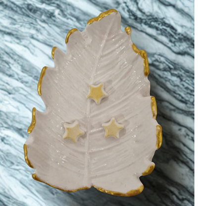 Jabonera de cerámica "Hoja Nido"