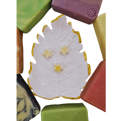 Jabonera de cerámica "Hoja Nido"